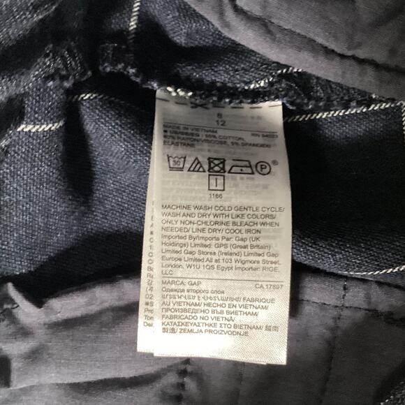 Gap Curvy Signature Skinny Ankle Navy Plaid Trouser Pants Women's Size 8 NWOT - Picture 5 of 9